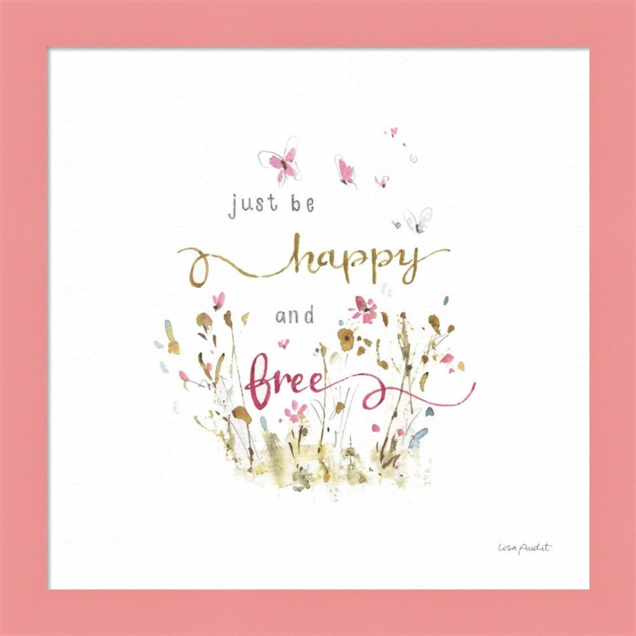 Butterflies & Wildflowers by Lisa Audit 14" x 14" Framed Wall Art